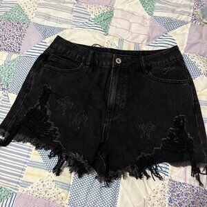 Black denim shorts, size L (Cider brand)